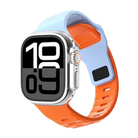 Apple Watch 10 46mm Zore KRD-160 Silikon Kordon Strap Kayış Apple Watch 10 46mm, Akıllı Saat ve Aksesuarları Zore - Mavi-Turuncu