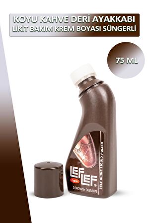 Bağcık + Nuri Leflef Deri Likit Ayakkabı Bakım Boyası Süngerli 75 ML Set