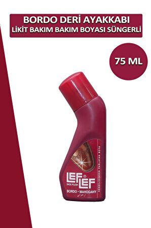 Bağcık + Nuri Leflef Deri Likit Ayakkabı Bakım Boyası Süngerli 75 ML Set