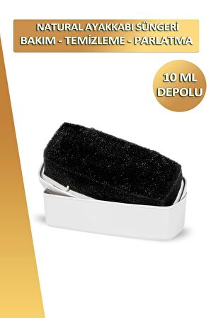 Bağcık + Nuri Leflef Ayakkabı Bakım Temizleme ve Parlatma Süngeri Depolu 10 ML Set