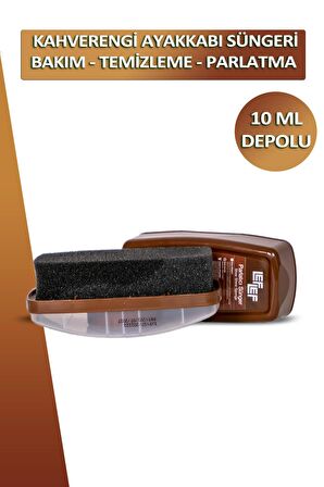 Bağcık + Nuri Leflef Ayakkabı Bakım Temizleme ve Parlatma Süngeri Depolu 10 ML Set