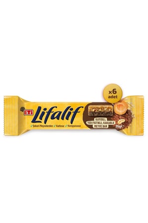 Lifalif Kayısılı, Yer Fıstıklı, Kakaolu Meyve Bar 35 g x 6 Adet
