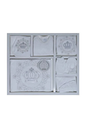 Yenidoğan 100522 Taçlı 10'lu Hastane Çıkışı Zıbın Set