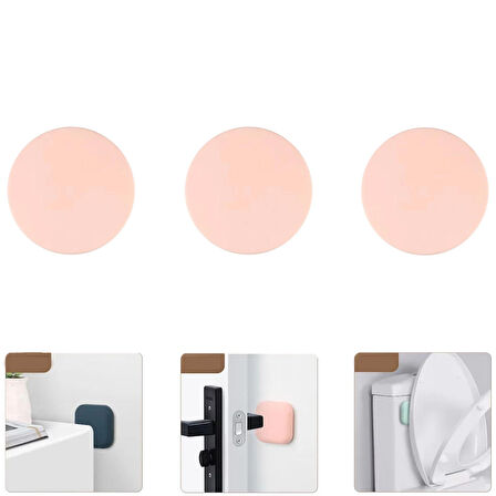 Microcase Darbe Önleyici Yapışkanlı Silikon Kapı Kolu Stoperi Tamponu Yuvarlak Tasarım - GRİ AL5003 3 Adet