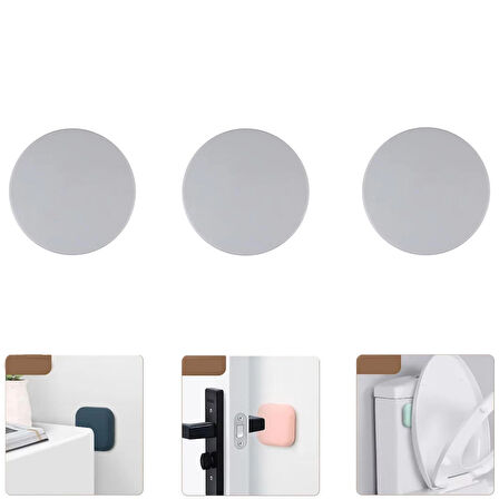 Microcase Darbe Önleyici Yapışkanlı Silikon Kapı Kolu Stoperi Tamponu Yuvarlak Tasarım - SİYAH AL5003 3 Adet