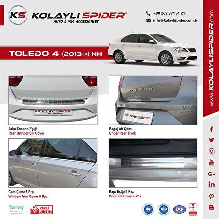 Seat Toledo 4 Arka Tampon Eşiği Krom 2013 ve Sonrası