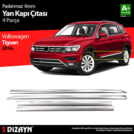 S-Dizayn VW Tiguan Krom Yan Kapı Çıtası 4 Prç. 2016-2020