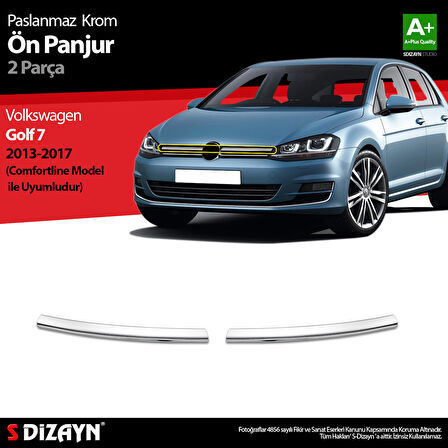 S-Dizayn VW Golf 7 Krom Ön Panjur 2 Prç. Comfortline 2013-2017