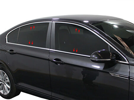 VW Passat B8.5 Cam Çerçevesi 8 Prç Krom 2019 ve Sonrası