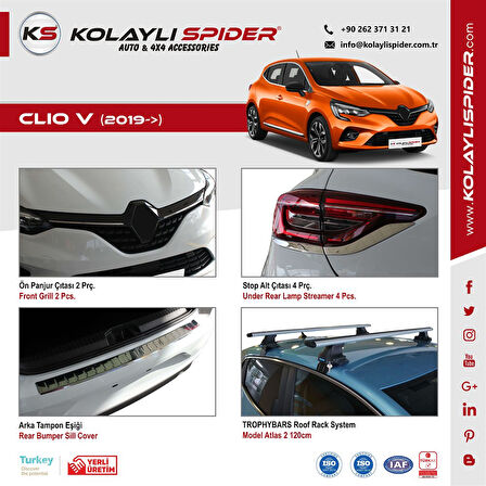 Renault Clio 5 Bagaj İç Eşiği 2 Prç Krom 2019 ve Sonrası