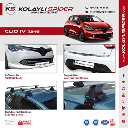 Renault Clio 4 Luxury Kapı Eşiği 4 Prç Krom 2013-2019