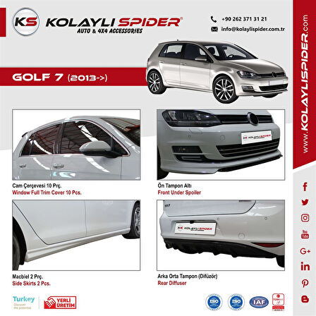 VW Golf 7 Luxury Kapı Eşiği 4 Prç Krom 2013 ve Sonrası