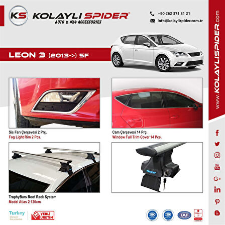 Seat Leon 3 5F Luxury Kapı Eşiği 4 Prç Krom 2013 ve Sonrası