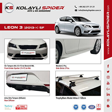 Seat Leon 3 5F Luxury Kapı Eşiği 4 Prç Krom 2013 ve Sonrası