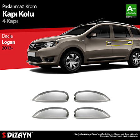 S-Dizayn Dacia Logan Mcv Krom Kapı Kolu 4 Kapı 2013-2020