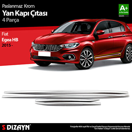 S-Dizayn Fiat Egea HB Krom Yan Kapı Çıtası 4 Prç. 2015-2020