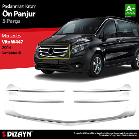 S-Dizayn Vito W447 Krom Ön Panjur Geniş Model 5 Prç. 2014-2020