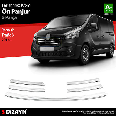 S-Dizayn Renault Trafic Krom Ön Panjur 5 Prç. 2015-2020