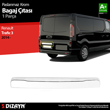 S-Dizayn Renault Trafic Krom Bagaj Çıtası (Çift Kapılı) 2014-2020