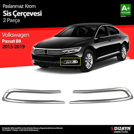 S-Dizayn VW Passat B8 Krom Sis Farı Çerçevesi 2 Parça 2015-2019