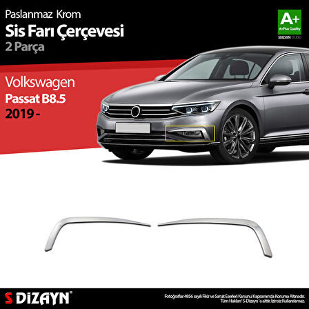 S-Dizayn VW Passat B8.5 Krom Sis Farı Çerçevesi 2 Parça 2019-2023