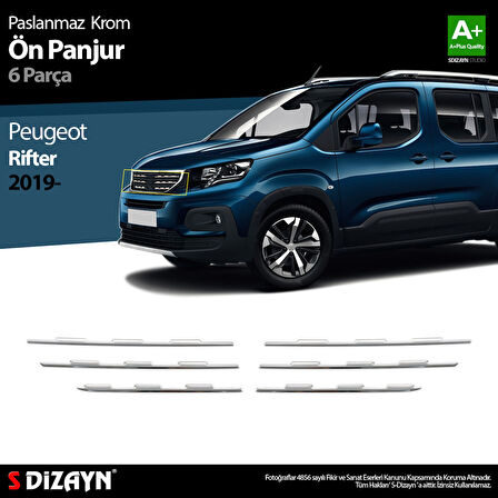 S-Dizayn Peugeot Rifter Krom Ön Panjur 6 Prç. 2019 Üzeri