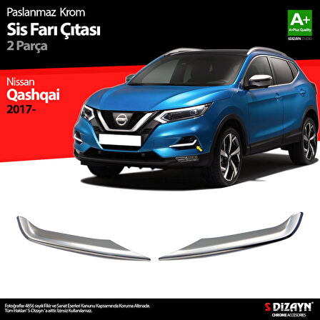 S-Dizayn Nissan Qashqai Krom Sis Farı Çıtası 2 Prç 2017-2021