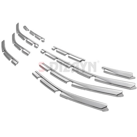 S-Dizayn Renault Clio 5 Krom Ön Tampon Çıtası 10 Prç. 2019 Üzeri