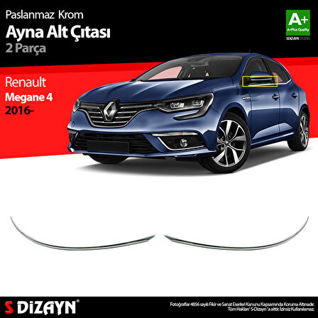 S-Dizayn Renault Megane 4 Krom Ayna Alt Çıtası 2 Prç. 2016-2020