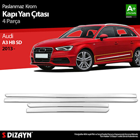 S-Dizayn Audi A3 HB SD Krom Kapı Yan Çıtası 2013-2017