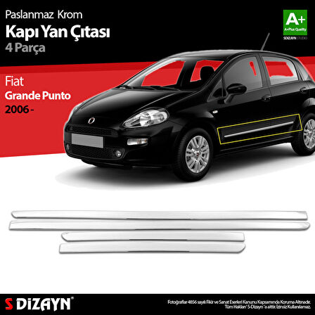 S-Dizayn Fiat Grande Punto Krom Kapı Yan Çıtası 2006-2018
