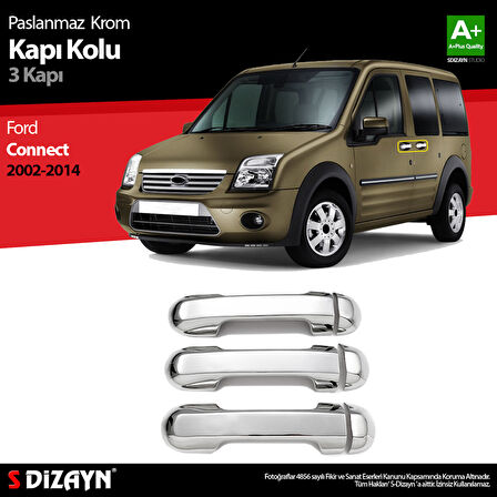 S-Dizayn Ford Connect Krom Kapı Kolu 3 Kapı 2002-2014