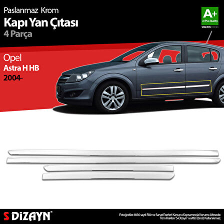 S-Dizayn Opel Astra H HB Krom Kapı Yan Çıtası 2004-2013