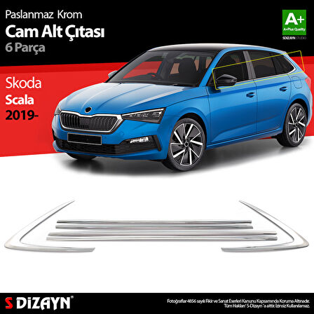 S-Dizayn Skoda Scala Krom Cam Çıtası 6 Prç 2019-2023