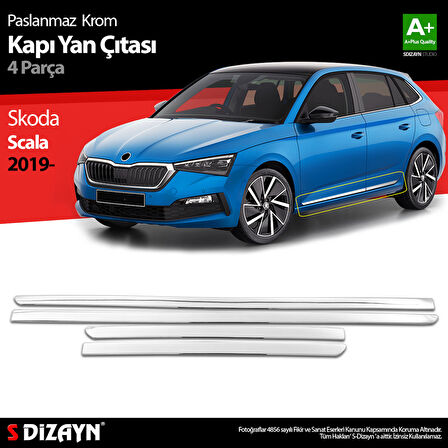 S-Dizayn Skoda Scala Krom Kapı Yan Çıtası 4 Prç 2019-2023