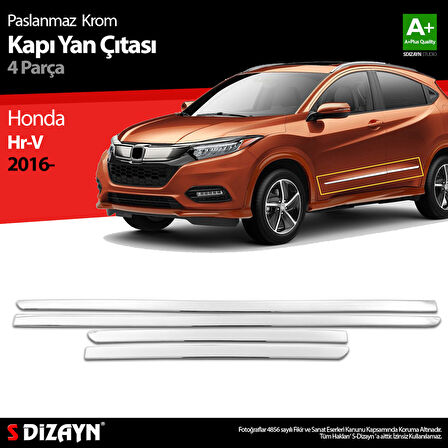 S-Dizayn Honda Hr-V Krom Kapı Yan Çıtası 4 Prç 2015-2018