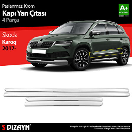 S-Dizayn Skoda Karoq Krom Kapı Yan Çıtası 4 Prç 2017 Üzeri