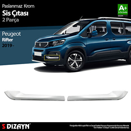 S-Dizayn Peugeot Rifter Krom Sis Çıtası 2 Prç 2019 Üzeri