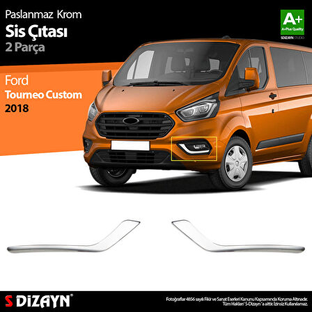 S-Dizayn Ford Tourneo Custom Krom Sis Çıtası 2 Prç 2018-2023