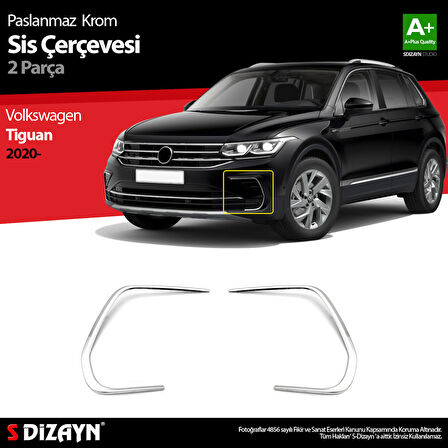 S-Dizayn VW Tiguan Krom Sis Çerçevesi 2 Prç. 2020-2024