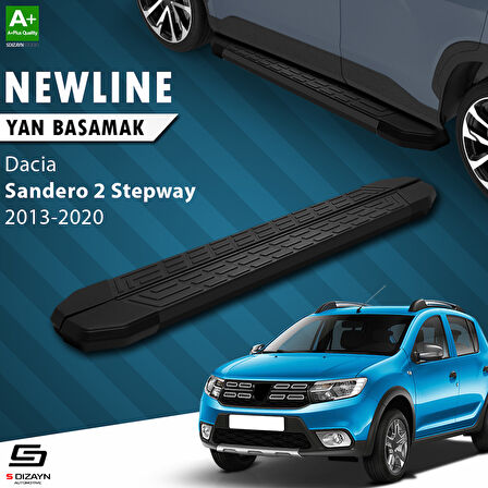S-Dizayn Dacia Sandero 2 Stepway NewLine Siyah Yan Basamak 173 Cm 2013-2020 A+ Kalite
