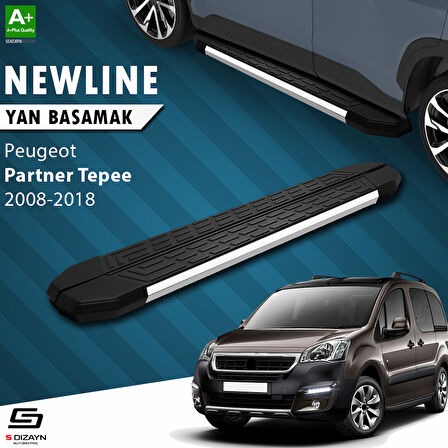S-Dizayn Peugeot Partner 2 Tepee NewLine Krom Yan Basamak 193 Cm 2008-2018 A+ Kalite