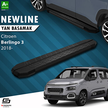 S-Dizayn Citroen Berlingo 3 NewLine Siyah Yan Basamak 203 Cm 2018 Üzeri A+ Kalite