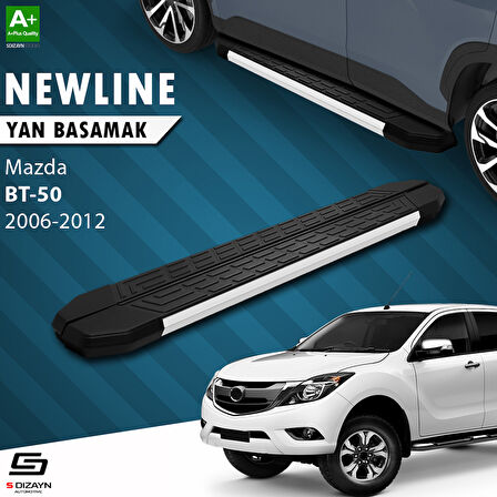 S-Dizayn Mazda BT-50 Pick-Up NewLine Aluminyum Yan Basamak 193 Cm 2006-2012 A+ Kalite