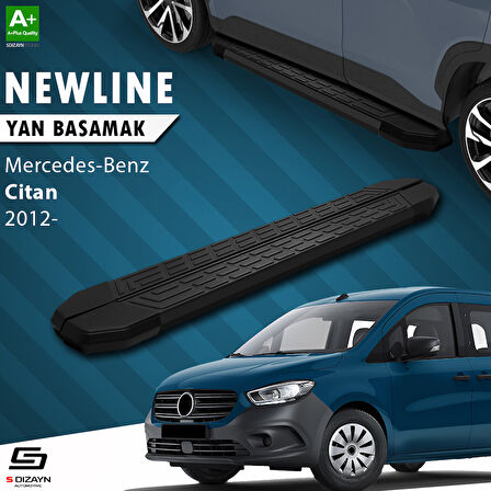 S-Dizayn Mercedes Citan NewLine Siyah Yan Basamak 193 Cm 2012-2021 A+ Kalite