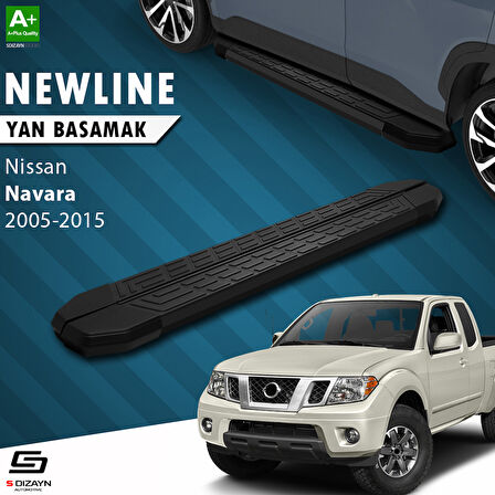 S-Dizayn Nissan Navara 2 NewLine Siyah Yan Basamak 203 Cm 2005-2015 A+ Kalite