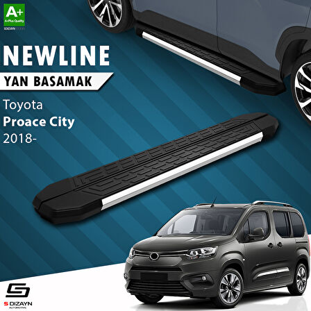 S-Dizayn Toyota Proace City Kısa Şase NewLine Krom Yan Basamak 203 Cm 2018 Üzeri A+ Kalite