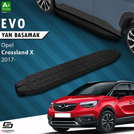 S-Dizayn Opel Crossland X Evo Siyah Yan Basamak 173 Cm 2017 Üzeri A+ Kalite