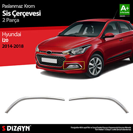 S-Dizayn Hyundai i20 Krom Sis Farı Çerçevesi 2 Prç. 2014-2018