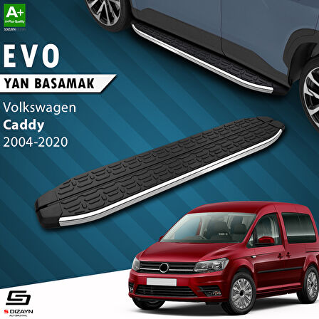 S-Dizayn VW Caddy 3 Uzun Şase Evo Krom Yan Basamak 223 Cm 2004-2020 A+ Kalite